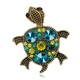 Брошь женская BROCHE бижутерия с кристаллами Черепаха голубая BRBF111703 - изображение 1