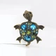 Брошь женская BROCHE бижутерия с кристаллами Черепаха голубая BRBF111703 - изображение 4
