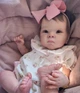 Реборн Лялька Дівчинка Reborn Baby м'яконабивна 45 см з прошитим волоссям - зображення 1