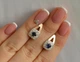 Серебряные серьги Silverstyle с пластинами из золота 032с, цвет камня белый - изображение 3