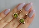 Серебряные серьги Silverstyle с пластинами из золота 010с, цвет камня зеленый - изображение 8
