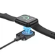 Бездротовий зарядний пристрій Borofone BQ25 для iWatch 1-9+SE/SE2+Ultra/Ultra2 з Lightning входом потужністю 1A представлений у сірому кольорі. - зображення 2