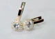 Серебряные серьги Silverstyle с золотыми накладками 005с, цвет камня мистик - изображение 3