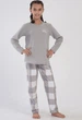 Пижама (лонгслив + штаны) подростковая флисовая для девочки Vienetta 403071 170см-176см Светло-серая - изображение 1