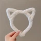 Ободок обруч для волос с ушками кошки плюшевый 1 шт. Белый - изображение 2