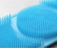 Силиконовая мочалка для душа двухсторонняя Silica gel bath brush щетка для тела Голубой - изображение 3