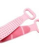 Силиконовая мочалка для душа двухсторонняя Silica gel bath brush щетка для тела Розовый - изображение 3
