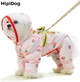 Дощовик для собак Hipidog Strawberry L з капюшоном та принтом, Рожевий (HPDSTRB12) - зображення 1