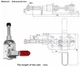 Прижим поршневой GH-301-CL (HS-301-CL) (XB-301-CL) шарнирно-рычажный столярный 100302 - изображение 4