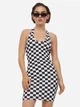 Сукня коротка літня жіноча H&M 0966557 L Чорна з білим (KAY2000001538784_PS2030000347131) - зображення 1