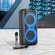Чёрная портативная колонка-караоке HOCO HA7 с двумя микрофонами, поддержкой Bluetooth версии 5.0 и RGB-подсветкой. - изображение 5
