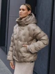 Куртка женская зимняя из плащевки прямого кроя на молнии Seventeen L-XL Бежевая 2212.6125 - изображение 3