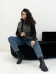 Теплый жилет женский стеганный удлиненный MODA 20115/1 50 Хаки ( M - 20115/4 A ) - изображение 7