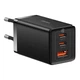 Зарядное устройство для BASEUS Wall Charger GaN5 Pro 2xUSB-C+USB 65W с USB-C Cable Black - изображение 1