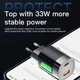 Зарядний пристрій Essager Lingyun 33W GaN Digital Display Travel Charger A+C EU - зображення 6