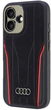 Etui Audi Genuine Leather z MagSafe do Apple iPhone 16 Black/Red (6955250228459) - obraz 3