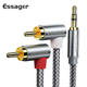Аудиокабель ESSAGER jack 3.5мм 2RCA угловые (папа-папа) 3метра - изображение 2