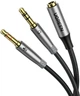Сплиттер UGREEN переходник-разветвитель 3.5mm 2 AM to 3.5mm AF с нейлоновой оплеткой 22СМ Metal Black (50255) - изображение 1