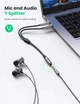Сплиттер UGREEN переходник-разветвитель 3.5mm 2 AM to 3.5mm AF с нейлоновой оплеткой 22СМ Metal Black (50255) - изображение 3