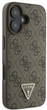 Панель Guess Hardcase Leather 4G Triangle Strass для Apple iPhone 16 Plus Brown (GUHCP16MP4TDPW) - зображення 4