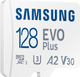 Карта памяти Samsung Evo Plus microSDXC 128GB UHS-I U3 V30 A2 + SD адаптер (MB-MC128SA/EU) - изображение 3