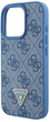 Etui Guess Hardcase Leather Metal Logo Strass Crossbody do Apple iPhone 16 Blue (GUHCP16SP4TDSCPB) - obraz 2