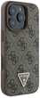 Панель Guess Hardcase Leather 4G Triangle Strass для Apple iPhone 16 Pro Max Brown (GUHCP16XP4TDPW) - зображення 3