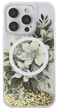 Etui Guess Hardcase Liquid Glitter Flower MagSafe do Apple iPhone 16 Pro Beige (GUHMP16LLFMWTE) - obraz 6