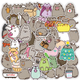 Набір наклейок кіт Пушин Pusheen 50 штук стікербомбінг для телефону, ноутбука, планшета, скейтборду, самокату, велосипеда. (II) 33019 - зображення 1