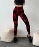 Спортивные женские леггинсы (лосины) Marble Blot Tie-Dye с эффектом пуш-ап для фитнеса и йоги Бесшовные Пятнистые Push Up M Красный с черным (5104M) - изображение 1