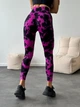 Спортивные женские леггинсы (лосины) Marble Blot Tie-Dye с эффектом пуш-ап для фитнеса и йоги Бесшовные Пятнистые Push Up M Фуксия с черным (5103M) - изображение 3