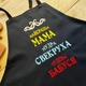 Фартух кухонний жіночий з вишивкою «Найкраща мама, мудра свекруха, добра бабуся» чорний (0409) - зображення 3