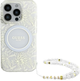 Панель Guess Hardcase IML Flowers Allover Electro With Pearl Strap MagSafe для Apple iPhone 16 Pro Max White (GUHMP16XHCPOFPH) - зображення 1