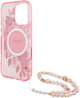 Панель Guess Hardcase IML Flowers With Pearl Strap MagSafe для Apple iPhone 16 Pro Max Purple (GUHMP16XHFWBRCESU) - зображення 6