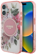 Etui Guess Hardcase IML Flower & Tonal Circle MagSafe do Apple iPhone 16 Pink (GUHMP16SHFWBDCEP) - obraz 1