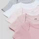 Набор детских боди-футболок 5 шт для девочки H&M 270588184 104 см Розовый/белый (2727000030025) - изображение 2