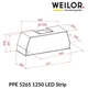 Витяжка вбудована Weilor PPE 5265 SS 1250 LED Strip - зображення 11