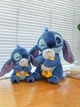 Мягкая игрушка обнимашка Стич с утёнком 60 см плюшевая игрушка для детей и поклонников аниме Синий - изображение 3