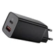 Мережевий зарядний пристрій адаптер BASEUS GaN2 Lite Quick Charger зі швидкою зарядкою |1USB/1Type-C, QC/PD, 5A, 65W| Чорний - зображення 1