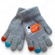 В'язані рукавички дитячі вовняні подвійні сірі Kim Lim 4178_Grey - зображення 3
