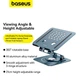 Подставка для ноутбука Baseus UltraStable Pro Series Rotatable and Foldable Laptop Stand (3hinge) 4842022 - изображение 10
