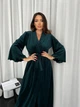 Женская пижама (халат+ночная рубашка) теплая велюр XL-XXL Изумрудный - изображение 2