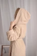 Халат жіночий махровий натуральний L/XL з капюшоном Бежевий (Д-lel-mahra-006/2-02) - зображення 3