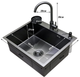 Мойка из нержавеющей стали AQUAMILL 6050 с PVD покрытием черная + смеситель + дозатор + решетка + ринзер - изображение 2