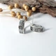 Серебряные серёжки (пара) серьги Вышиванка с Белыми камнями черненное серебро 925 5016ч 4.10г - изображение 11