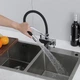 Смеситель гибкий для кухни под фильтр Gappo G4395-60 хром/черный - изображение 5