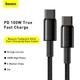 Кабель BASEUS Type-C to Type-C Tungsten Gold Fast Charging |2m, 100W, 5A| (CATWJ-A01) - зображення 2