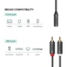 Переходник-разветвитель UGREEN AV102 3.5mm F / 2RCA M 25см (10561) - изображение 2