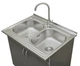Мойка с тумбой 8060 двойная люкс титан + Смеситель из нержавеющей стали AquaMill ARCO - изображение 10