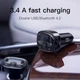 Автомобільний FM-трансмітер (FM-модулятор) Baseus T-Complex S-09A Bluetooth MP3 c функцією зарядного пристрою 2-USB (3.4) і вольтметром - зображення 9